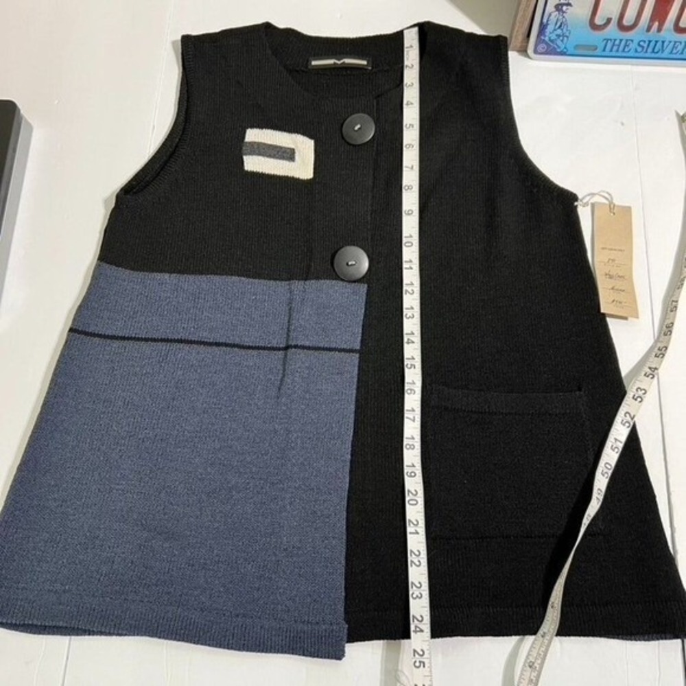 Sandra Miller NWT Colorblock Wool Blend Vest Size M - Picture 8 of 13